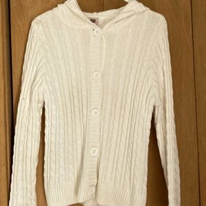 Faded Glory large women’s cable-knit cardigan with hood.